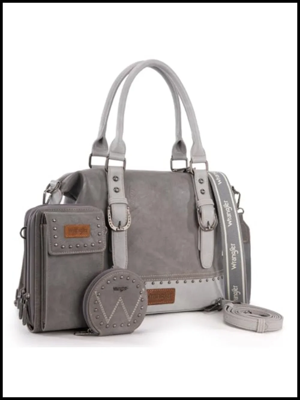 Vegan Leather Doctor Bag 3-Piece Set with Cell Phone & Coin Purse